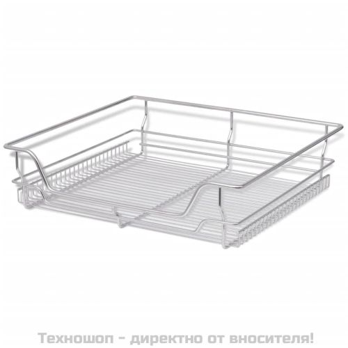 Плъзгащи се телени кошници, 2 бр, сребристи, 600 мм