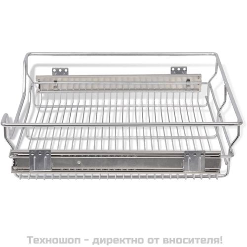 Плъзгащи се телени кошници, 2 бр, сребристи, 600 мм