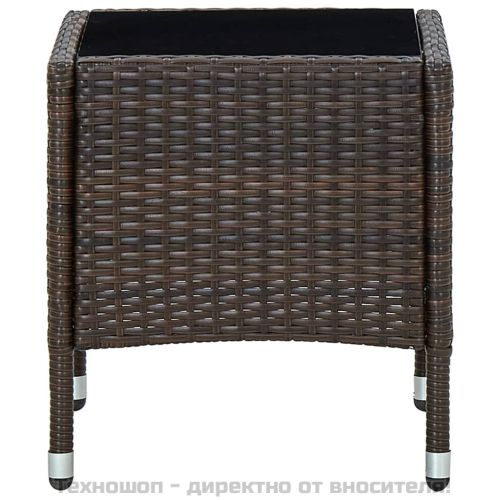 Градинска маса, кафява, 40x40x45 см, полиратан