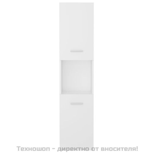 Шкаф за баня, бял, 30x30x130 см, инженерно дърво