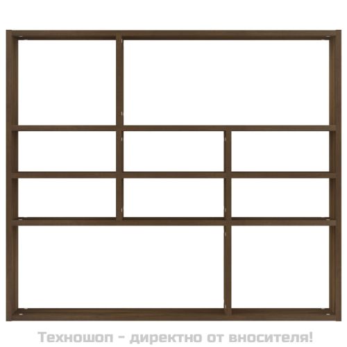 Стенен рафт, кафяв дъб, 90x16x78 см, инженерно дърво