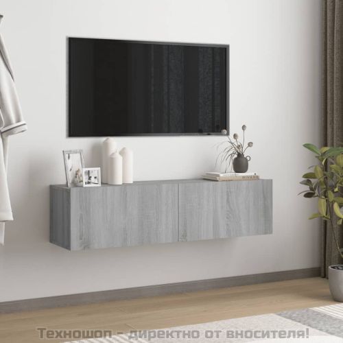 ТB стенен шкаф, сив сонома, 120x30x30 см, инженерно дърво