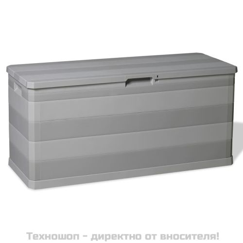 Градинска кутия за съхранение, сива, 117x45x56 см