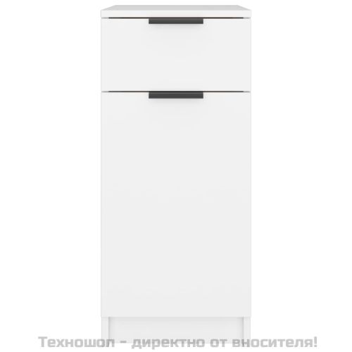 Шкаф за бюро, бял, 33,5x50x75 см, инженерно дърво