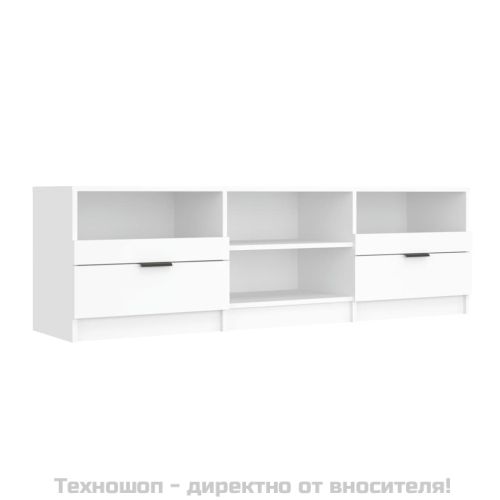 ТВ шкаф, бял, 150x33,5x45 см, инженерно дърво