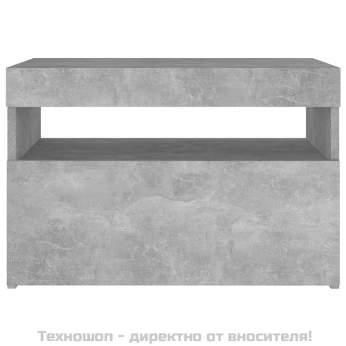 ТВ шкафове с LED осветление 2 бр бетонно сиви 60x35x40 см