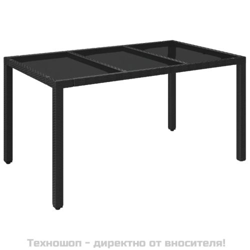 Градински трапезен комплект възглавници 5 части черен полиратан