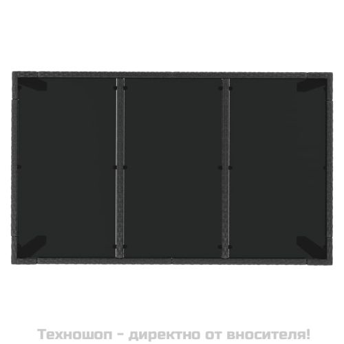 Градински трапезен комплект възглавници 5 части черен полиратан