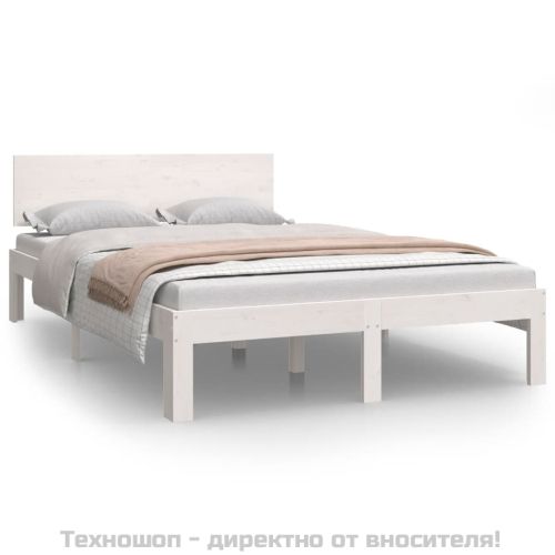 Рамка за легло, бяла, бор масив, 120х200 см