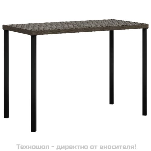Комплект Г-образно канапе с възглавници 5 части кафяв полиратан
