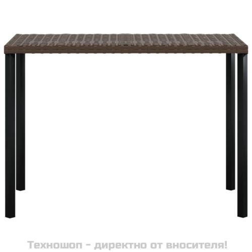 Комплект Г-образно канапе с възглавници 5 части кафяв полиратан