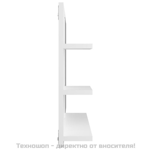 Огледало за баня, бяло, 60x10,5x45 см, инженерно дърво