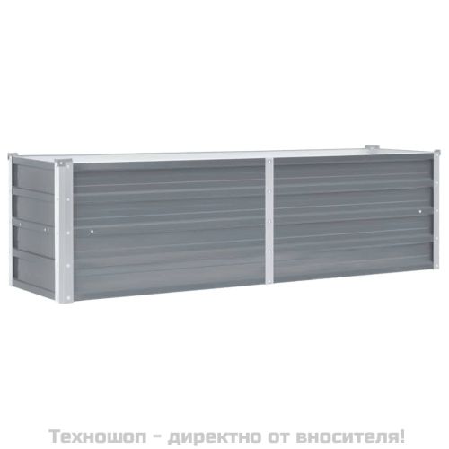 Градинска висока леха поцинкована стомана 160x40x45 см сива