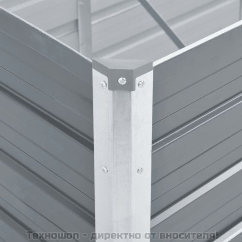 Градинска висока леха поцинкована стомана 160x40x45 см сива