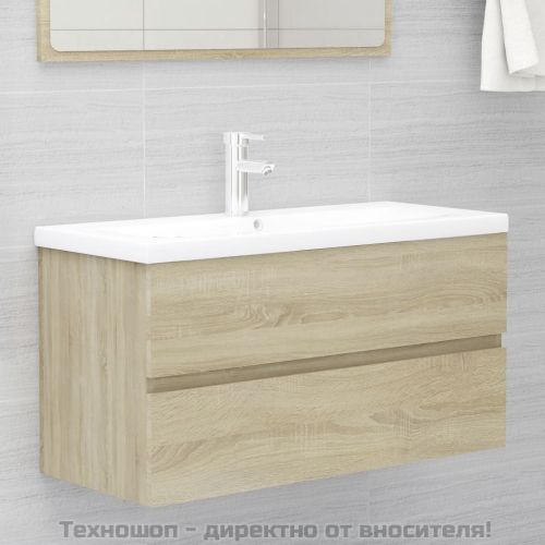 Долен шкаф за мивка, дъб сонома, 90x38,5x45 см, инженерно дърво