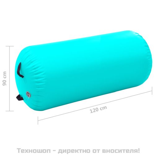 Надуваем гимнастически цилиндър с помпа 120x90 см PVC зелен