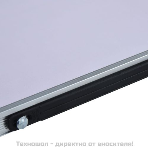 Сгъваема къмпинг маса, бяла, алуминий, 60x40 см