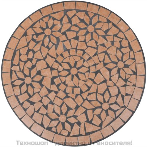 Бистро маса, теракота, 60 см, мозайка