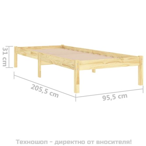 Рамка за легло, бор масив, 90х200 см