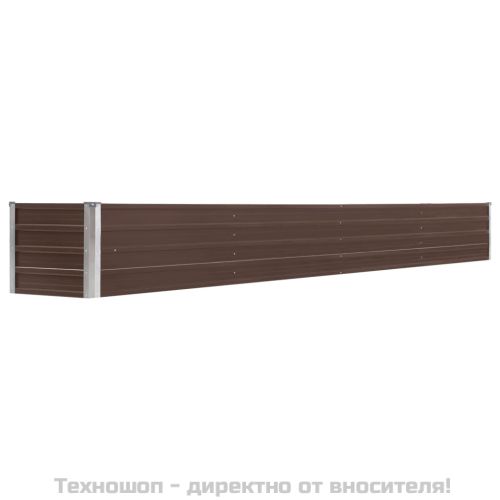 Градинска висока леха поцинкована стомана 320x40x45 см кафява