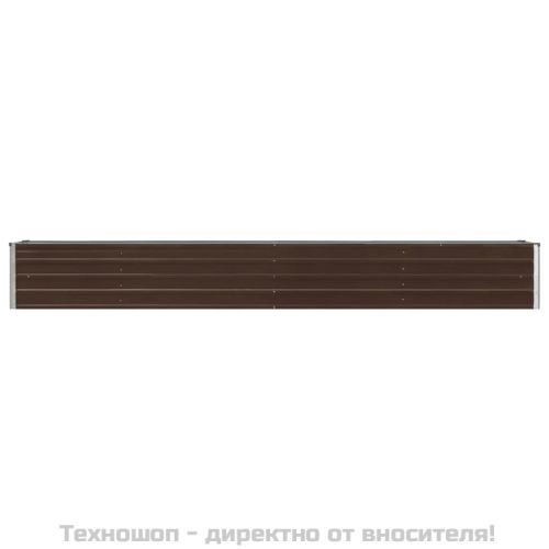 Градинска висока леха поцинкована стомана 320x40x45 см кафява