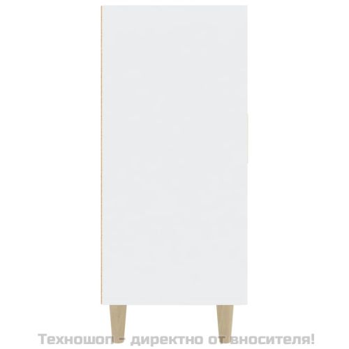 Сайдборд, бял, 90x34x80 см, инженерно дърво