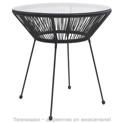 Градински трапезен комплект от 3 части черен