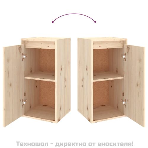 Стенни шкафове, 2 бр, 30x30x60 см, бор масив