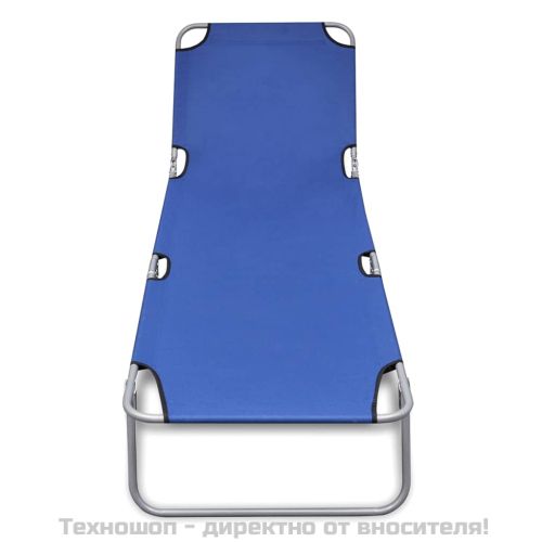 Сгъваем шезлонг, прахово боядисана стомана, син