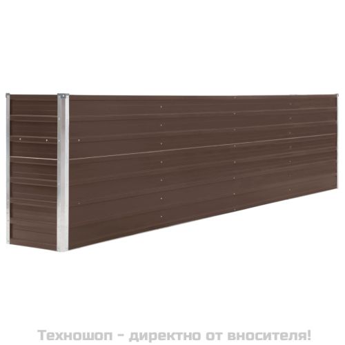 Повдигната леха, 320x40x77 см, поцинкована стомана, кафява