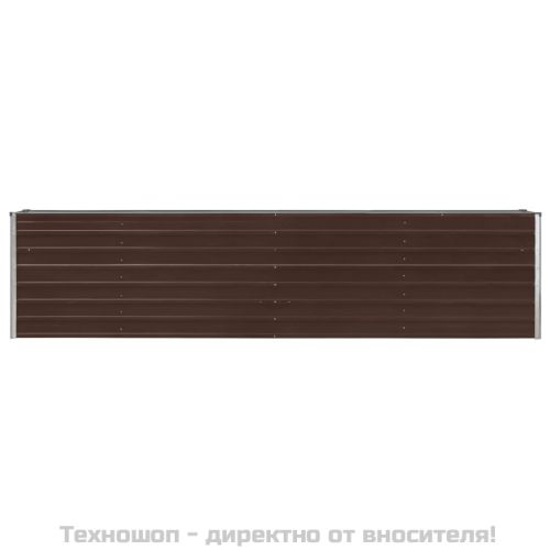 Повдигната леха, 320x40x77 см, поцинкована стомана, кафява