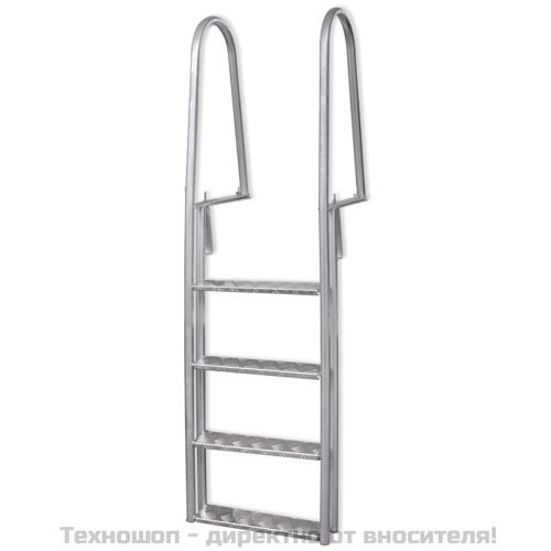 Стълба с 4 стъпала за басейн или док, алуминий, 167 см