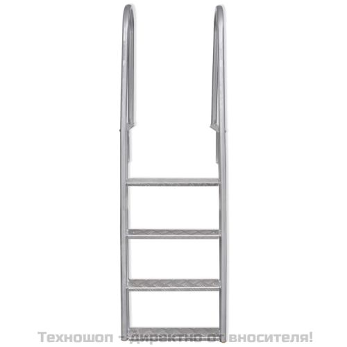 Стълба с 4 стъпала за басейн или док, алуминий, 167 см