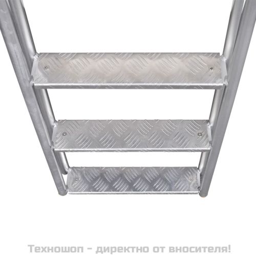 Стълба с 4 стъпала за басейн или док, алуминий, 167 см