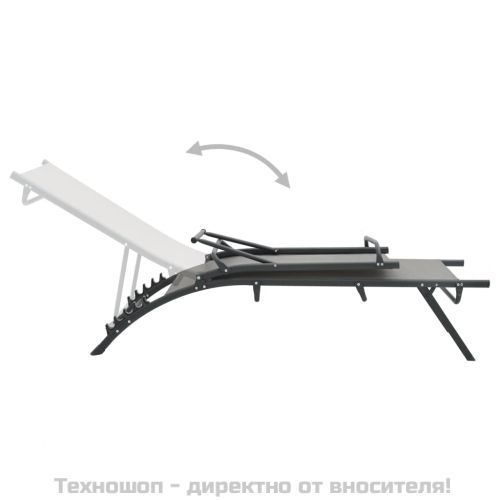 Шезлонги, 2 бр, textilene и стомана