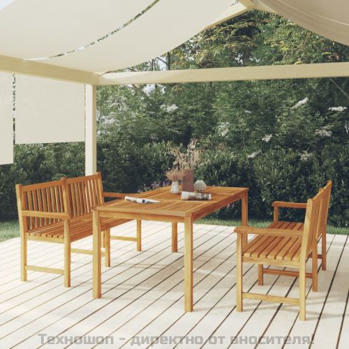 Градински трапезен комплект, 3 части, тиково дърво масив