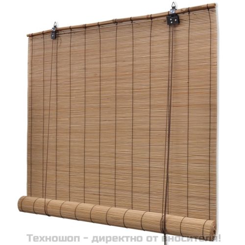 Бамбукови ролетни щори 2 бр 100x160 см кафяви
