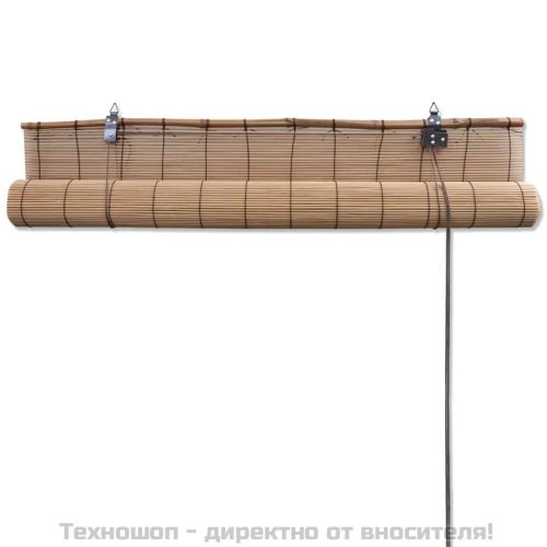 Бамбукови ролетни щори 2 бр 100x160 см кафяви