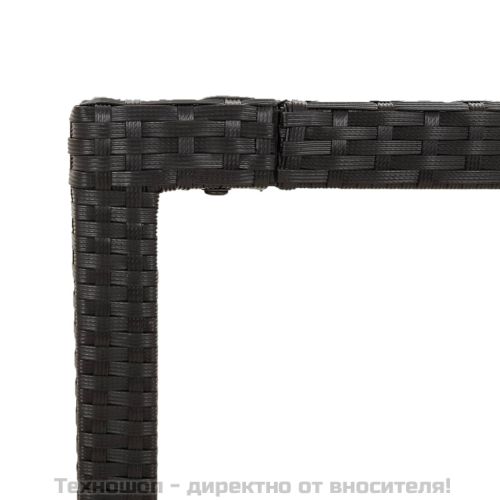 Градински трапезен комплект възглавници 9 части черен полиратан