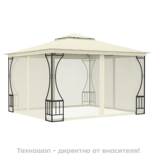Градинска шатра с мрежи, 300x300x265 см, кремава