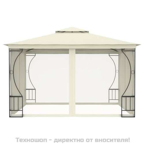 Градинска шатра с мрежи, 300x300x265 см, кремава