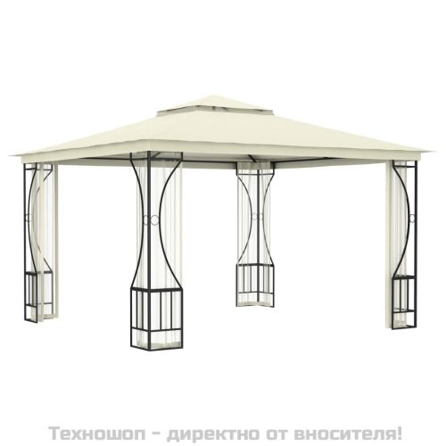 Градинска шатра с мрежи, 300x300x265 см, кремава