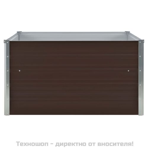 Повдигната леха, 100x100x45 см, поцинкована стомана, кафява
