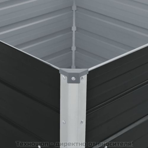 Повдигната леха, 100x100x45 см, поцинкована стомана, кафява