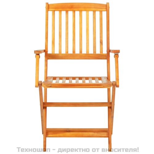 Градински трапезен комплект, сгъваем, 7 части, акация масив