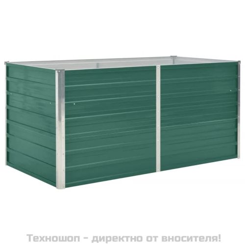 Повдигната леха, 160x80x77 см, поцинкована стомана, зелена