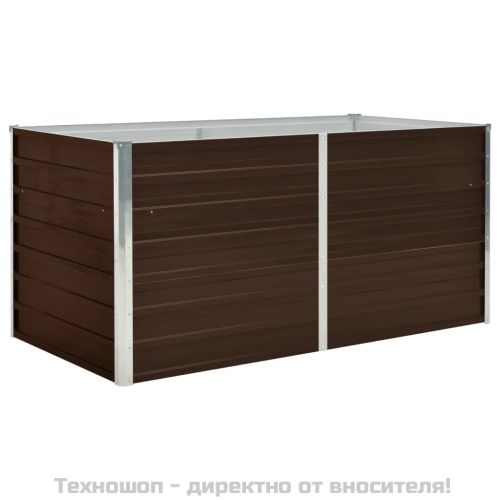 Повдигната леха, кафява, 160x80x77 см, поцинкована стомана