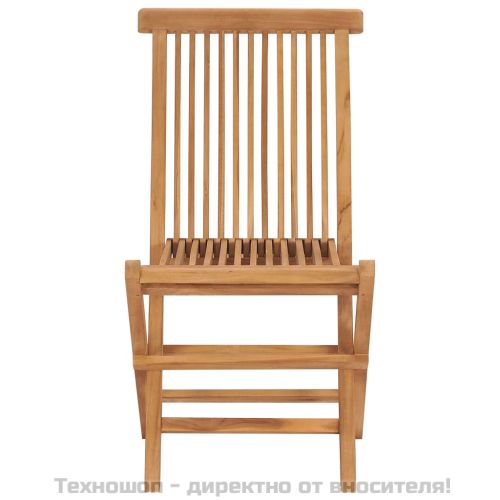 Сгъваеми градински столове, 2 бр, тиково дърво масив