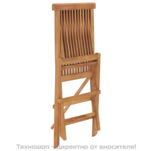 Сгъваеми градински столове, 2 бр, тиково дърво масив