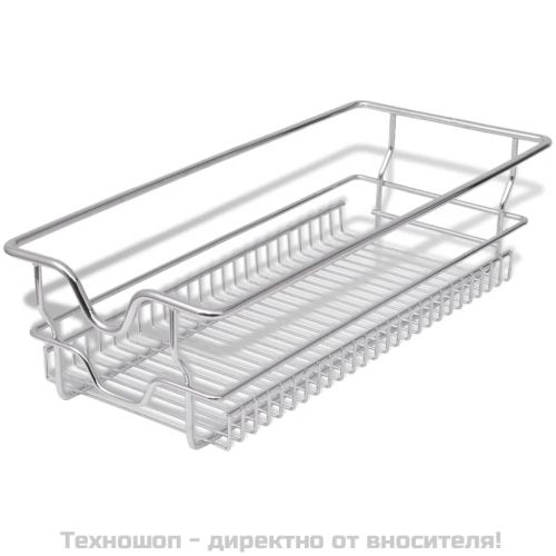 Плъзгащи се телени кошници, 2 бр, сребристи, 300 мм